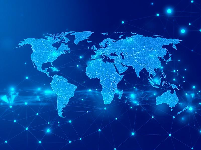Global travel technology network visualization